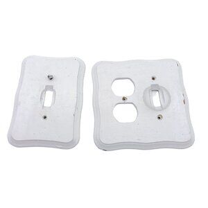 Vintage White Wooden Light Switch & Outlet Covers